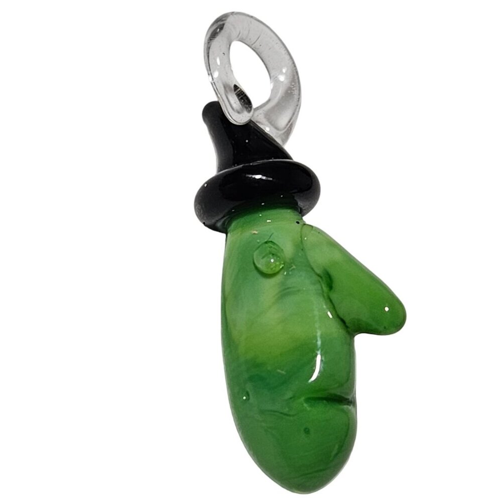 Hand Blown Glass Halloween Witch Pendant Charm Necklace Bracelet Jewelry Craft